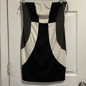 Colorblock bodycon plus size strapless dress NWOT